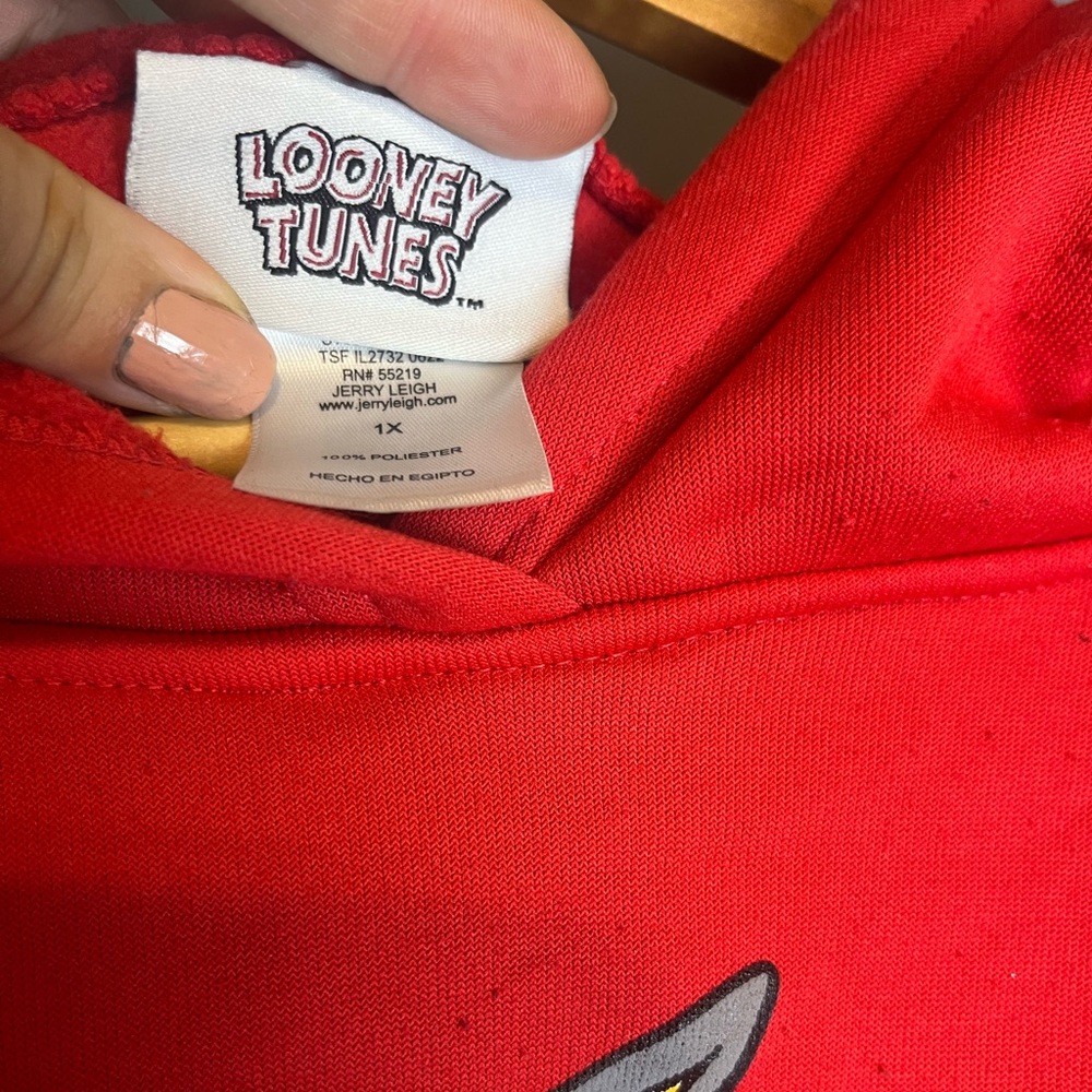 Looney Tunes Red Hoodie Womens Size 1X - Picture 5 of 5